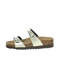 Kapcie damskie - Grunland Hola CB2434 Platyna Złote Kapcie Damskie Birk Anatomiczne Miękkie Klamry, szampan, 37 EU - miniaturka - grafika 1