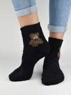 Skarpetki dla dzieci - Skarpety dziewczęce puchate Miś SB085-G-01C EUR 27-30 - Noviti - miniaturka - grafika 1