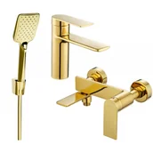 Baterie umywalkowe - Mexen Zero R62 zestaw wannowy, złoty - miniaturka - grafika 1