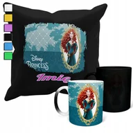 Gadżety dla niej i dla niego - ZESTAW KUBEK MAGICZNY ZMIENIAJĄCY KOLOR + POSZEWKA MERIDA PRINCES+ IMIĘ - miniaturka - grafika 1