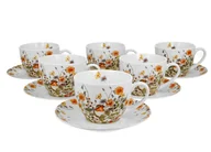 Filiżanki - Filiżanki do  kawy i herbaty porcelanowe ze spodkami DUO  WILD BIRD 270 ml 6 szt - miniaturka - grafika 1