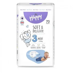 Bella Baby Happy Soft & Delicate Midi 3 Pieluszki 5-9kg, 70szt. - Pieluchy - miniaturka - grafika 1