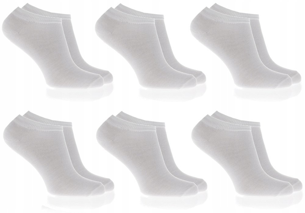 6PAR BAWEŁNIANE MĘSKIE STOPKI SKARPETKI 40-43 - STP6-M-BIA-40-43