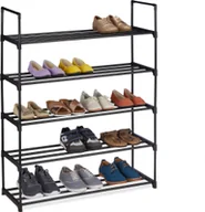 Szafki na buty - relaxdays Czarny metalowy stojak na buty - miniaturka - grafika 1