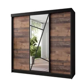 Szafy - Szafa przesuwna z lustrami VENA - 200 czarny i old style - miniaturka - grafika 1