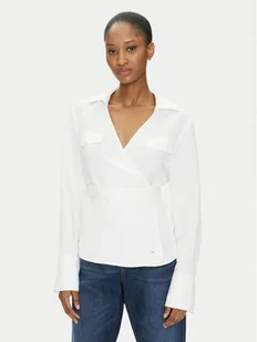 Tommy Hilfiger Koszula WW0WW44697 Écru Regular Fit - Koszule damskie - miniaturka - grafika 1