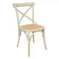 Krzesła - Krzesło z plecionym siedziskiem MIA HOME Amalfi, beżowe, 42x46x87 cm - miniaturka - grafika 1
