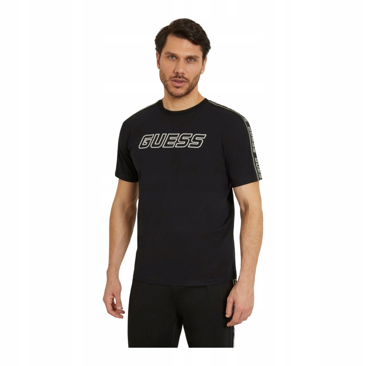 Guess Koszulka Męska T-Shirt Arlo Cn T-Shirt Czarna R.L