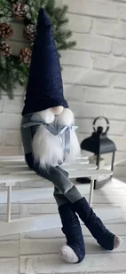 SKRZAT ŚWIĄTECZNY SIEDZĄCY GNOM HAND MADE - Ozdoby bożonarodzeniowe - miniaturka - grafika 1