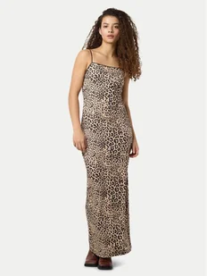 Noisy May Sukienka letnia Avery 27034320 Brązowy Slim Fit - Sukienki - miniaturka - grafika 1