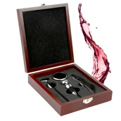 Korkociągi i otwieracze - Zestaw akcesoriów do wina Zestaw do wina 4-częściowy korkociąg Akcesoria do wina Zestaw prezentowy - miniaturka - grafika 1