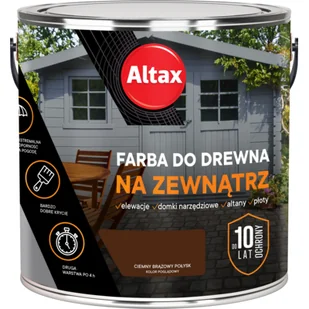 ALTAX Farba do drewna na zewnątrz 2,5 l ciemny brązowy - Emalie - miniaturka - grafika 1