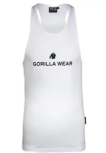 Koszulki sportowe męskie - Gorilla Wear - Carter Stretch Tank Top – czarny – kulturystyka, sport, na co dzień, na czas wolny, z nadrukiem logo, lekki i wygodny dla optymalnego ruchu, wykonany z bawełny i elastanu - grafika 1