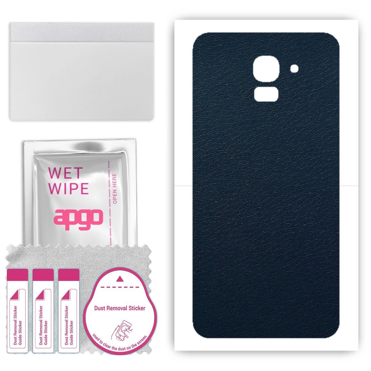 Folia naklejka skórka strukturalna na TYŁ do Samsung Galaxy J6 - Skóra Granatowa - apgo SKINS