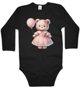 Body dla niemowląt - Body dziecięce Miś W Różowej Sukience I Różowy Balonik Dzień Misia 62/68 - miniaturka - grafika 1