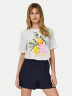 Koszulki i topy damskie - ONLY T-Shirt Bilins 15320615 Biały Regular Fit - miniaturka - grafika 1