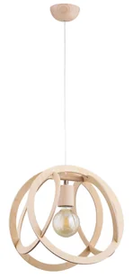 Lampa wisząca z drewnianym, otwartym kloszem AL 61148 z serii LORENA - Lampy sufitowe - miniaturka - grafika 1
