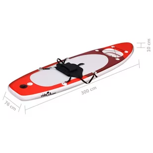 Nadmuchiwana deska SUP z akcesoriami, czerwona, 300x76x10 cm Lumarko! - Deski SUP i akcesoria - miniaturka - grafika 13