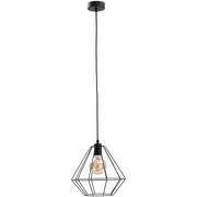 Lampy sufitowe - KET Druciana LAMPA wisząca metalowa OPRAWA industrialny zwis czarny KET691 - miniaturka - grafika 1
