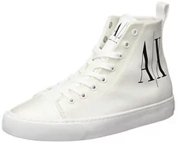 Armani Exchange Damskie wysokie sneakersy, Biały Op White Black Logo 00152,  37 eu - Ceny i opinie na Skapiec.pl