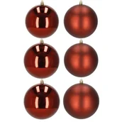 Bombki - Bombki choinkowe 6 szt. ozdoby świąteczne zestaw 10cm czerwony - miniaturka - grafika 1