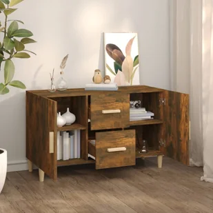 Lumarko Komoda, przydymiony dąb, 100x36x60 cm, materiał drewnopochodny - Komody - miniaturka - grafika 8