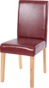 Krzesła - Krzesło do jadalni Littau, krzesło kuchenne, imitacja skóry ~ czerwono-brązowy, jasne nogi - miniaturka - grafika 1