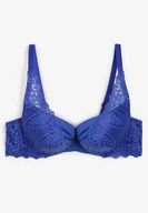 Biustonosze - Granatowy Biustonosz z Efektem Push Up Ozdobiony Koronką Ivmeria - Renee - miniaturka - grafika 1