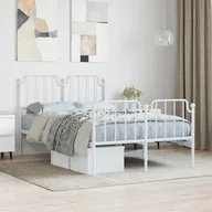 Łóżka - Metalowa rama łóżka z wezgłowiem i zanóżkiem, biała, 120x190 cm Lumarko! - miniaturka - grafika 1