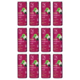 Quality Food Woda kokosowa z kolagenem i acai Zestaw 12 x 320 ml - żywność - Woda - miniaturka - grafika 1