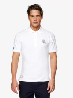 Koszulki męskie - Benetton Koszulka polo w kolorze białym - grafika 1