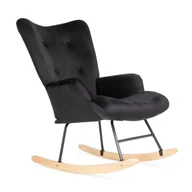 Fotele - Fotel uszak MOSS bujany czarny HOMLA - miniaturka - grafika 1