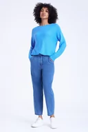 Spodnie damskie - Granatowe jeansy loose fit - Greenpoint - miniaturka - grafika 1