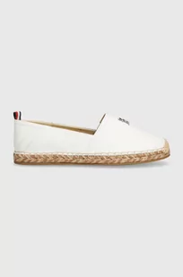Tommy Hilfiger espadryle skórzane TH LEATHER FLAT ESPADRILLE kolor biały FW0FW07720 - Espadryle damskie - miniaturka - grafika 1