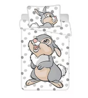 Pościel dla dzieci - Jerry Fabrics Pościel bawełniana 100x135 Królik biała szara poszewka 40x60 August 24 - miniaturka - grafika 1