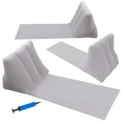 Materace dmuchane i koła do pływania - Mata plażowa leżak z oparciem dmuchany szary - miniaturka - grafika 1