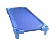 Leżak łóżeczko dla dzieci przedszkolny FARTUŚ 4K Niebieski