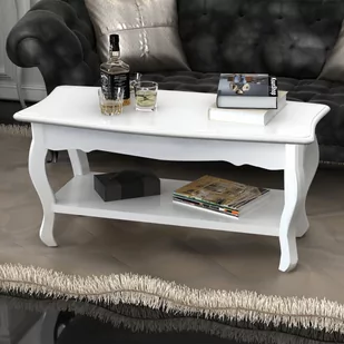 vidaXL Elegancki stolik do kawy, biay z peczk - Ławy i stoliki kawowe - miniaturka - grafika 1