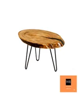 Ławy i stoliki kawowe - Stół Z Plastra Drewna Żywica Epoksydowa 41 cm x 65 cm x 5 Cm | Opalany Pdos_113931_Z07 / Wood & Resin - miniaturka - grafika 1