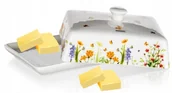 Pojemniki kuchenne - MASELNICZKA pojemnik na masło żywność KWIATY kuchenna prezent upominek box - miniaturka - grafika 1