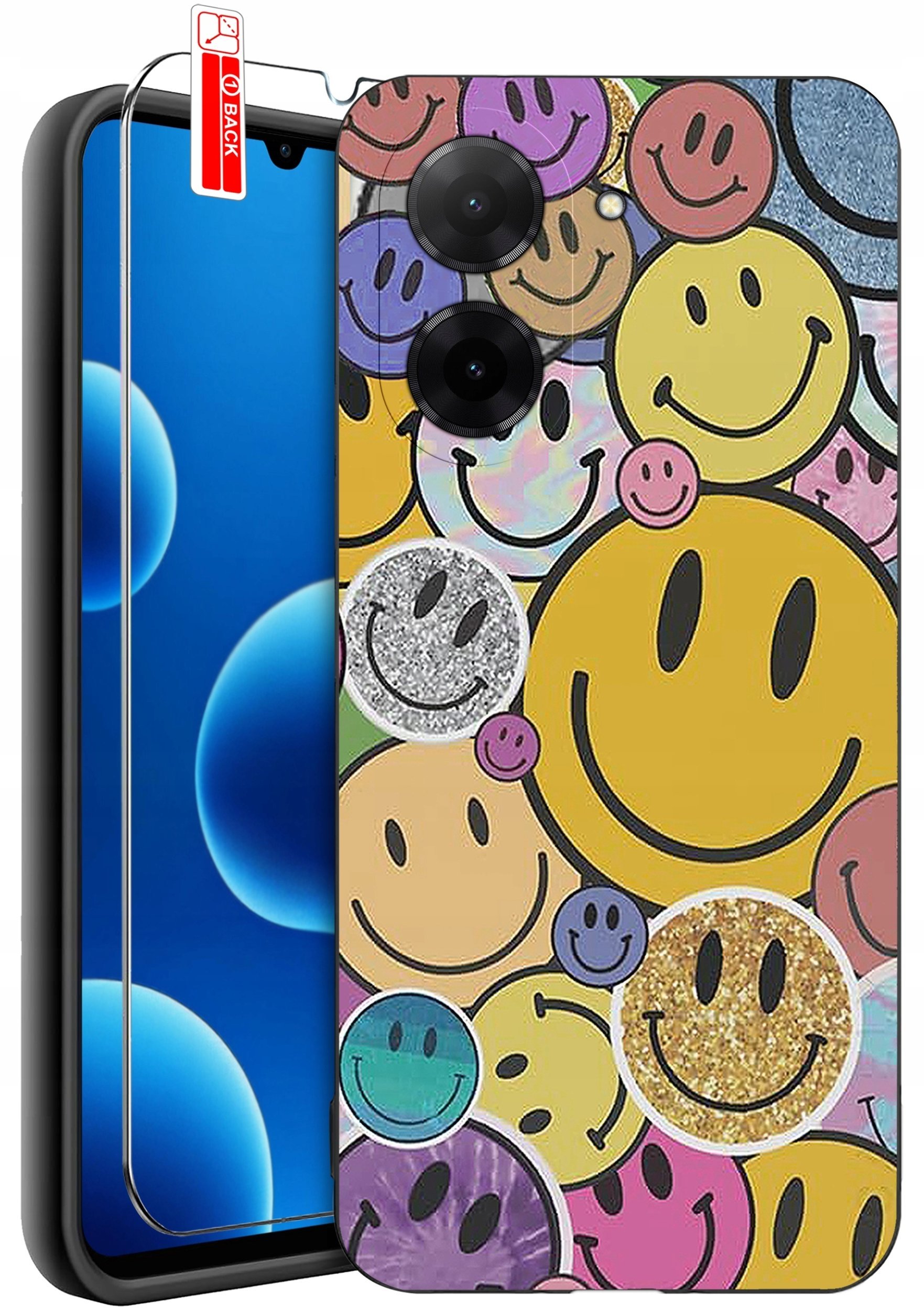 ETUI do Xiaomi Redmi A5 WZORY SILIKONOWE MATT CASE + SZKŁO 9H