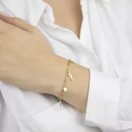 Bransoletki - Bransoletka skrzydło STAL SZLACHETNA POZŁACANA - miniaturka - grafika 1