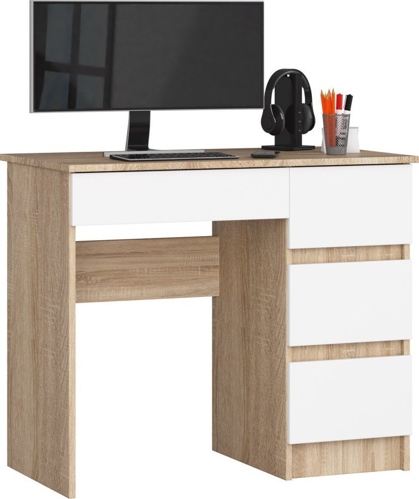 Biurko Fabryka Mebli Akord A-7 Beżowo-Białe 90 cm x 50 cm