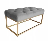 Ławki do przedpokoju - Ławka Chesterfield Loft podstawa złota pufa podnóż - miniaturka - grafika 1