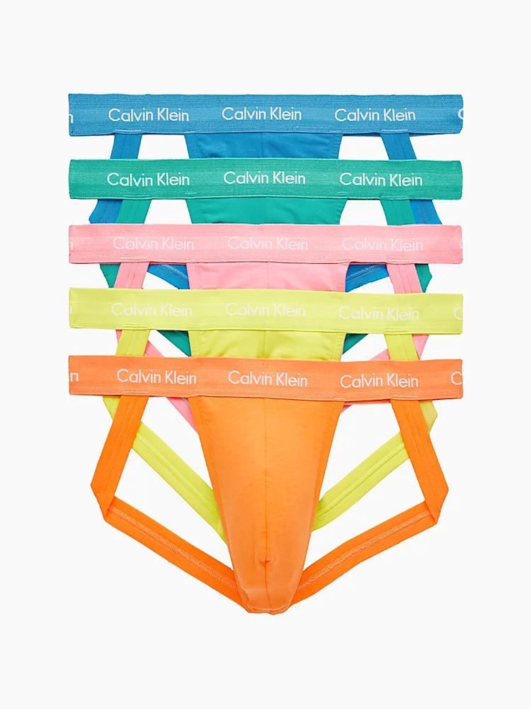 CALVIN KLEIN MĘSKIE SLIPY 5 PACK KOLOROWE BAWEŁNIANE JOCKSTRAP M TIA