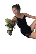 Spodenki damskie - Trendyol Damski gładki koronka/siatka/siatka/siatka szczegółowo tkany stanik - szorty zestaw piżamowy, Czarny, 68 - miniaturka - grafika 1