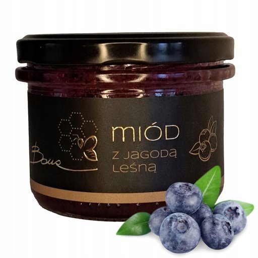 Miód z Jagodą Leśną Pyszny Naturalny Kremowany Produkt Polski BONA 245G
