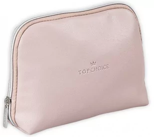 TOP CHOICE Kosmetyczka Leather Beżowa 18x14x6cm. - Kosmetyczki, organizery i kuferki - miniaturka - grafika 1