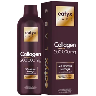 Eatyx Labs Collagen Premium 200 000 mg, smak mango-marakuja, 1000 ml KRÓTKA DATA - Włosy, skóra, paznokcie - miniaturka - grafika 1