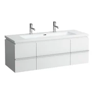 Umywalki - Laufen Living Square Umywalka wisząca lub meblowa 130x48 cm z 2 otworami na baterię biała H8164360001071 - miniaturka - grafika 1